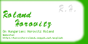 roland horovitz business card